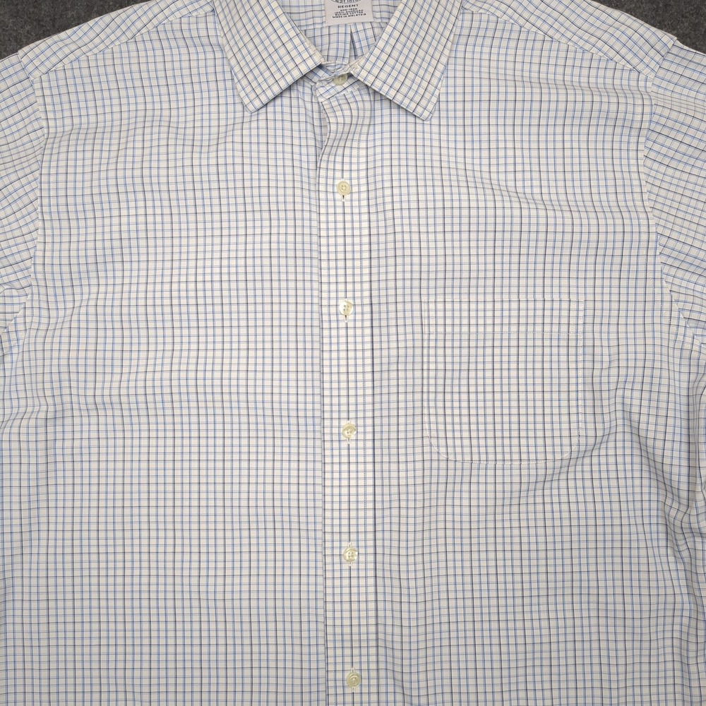 Brooks Brothers Regent Fit Men's Dress Shirt Size 16-33 Blue Plaid Non‎ Iron - Picture 4 of 9